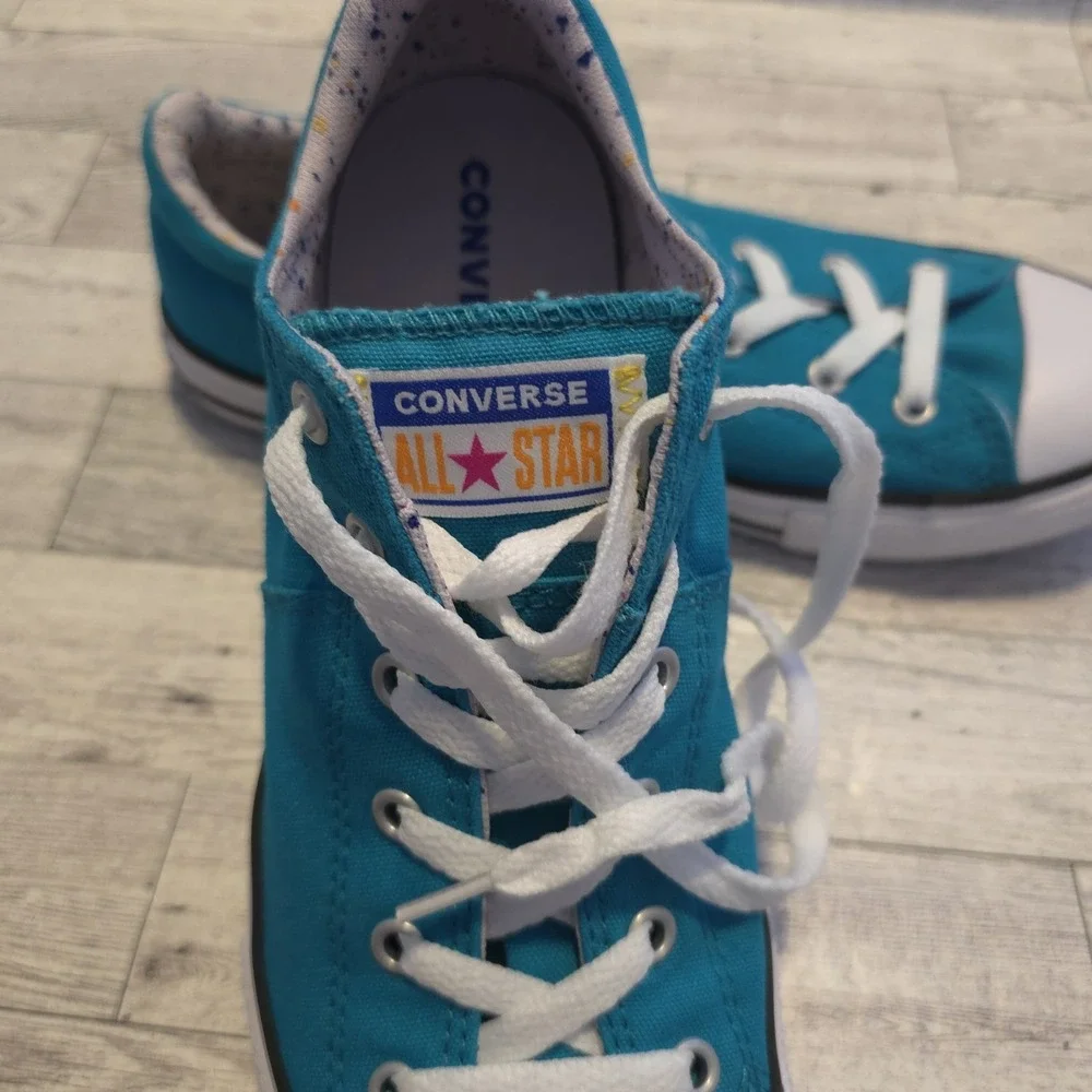 Converse Girls Boys Junior All Star Shoes Turbo Green Sneakers Shoes Size 6